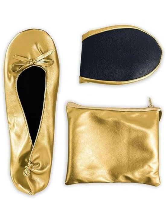 Shoes - Foldable Ballet Flats Slip-On Shoes with Pouch Travel Wedding Essentials